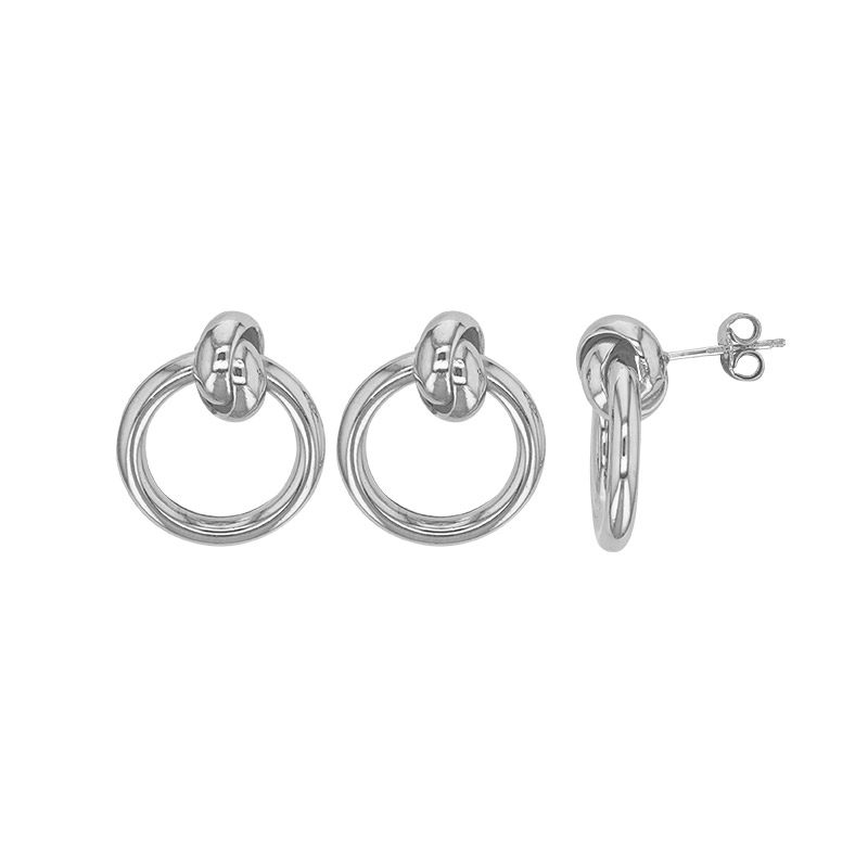 Boucles d'oreilles cercles épais en argent 925/1000 rhodié