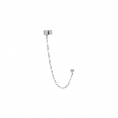 Boucles d'oreilles chaîne, élément boules en argent rhodié 925/1000