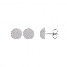 Boucles d'oreilles demi-boule granité en argent 925/1000