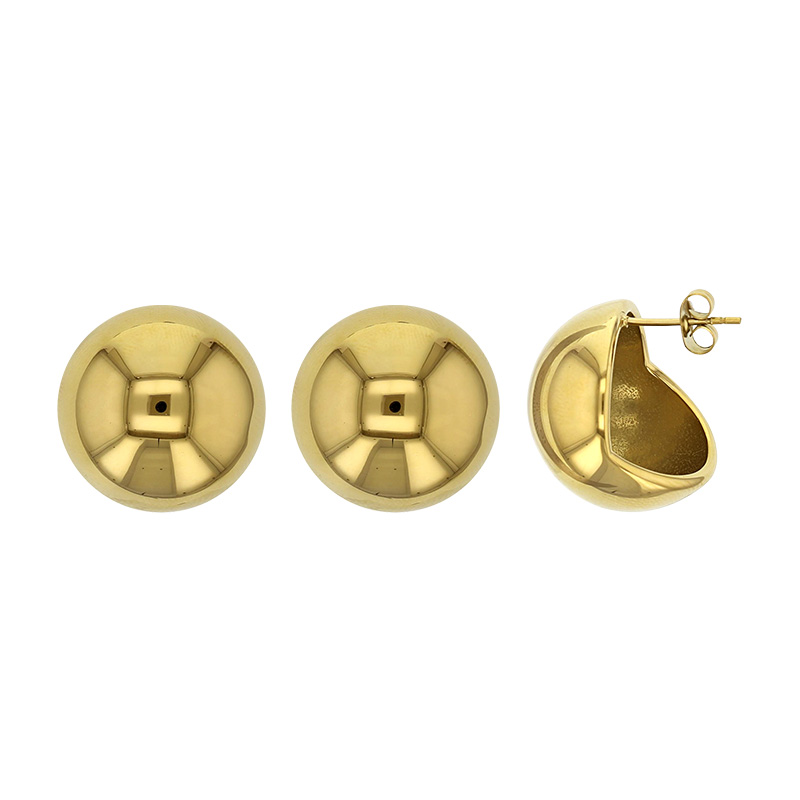 Boucles d'oreilles demi-ronde en acier doré