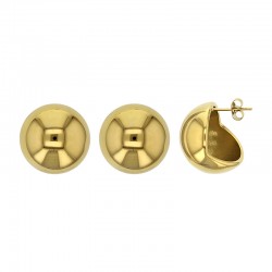 Boucles d'oreilles demi-ronde en acier doré