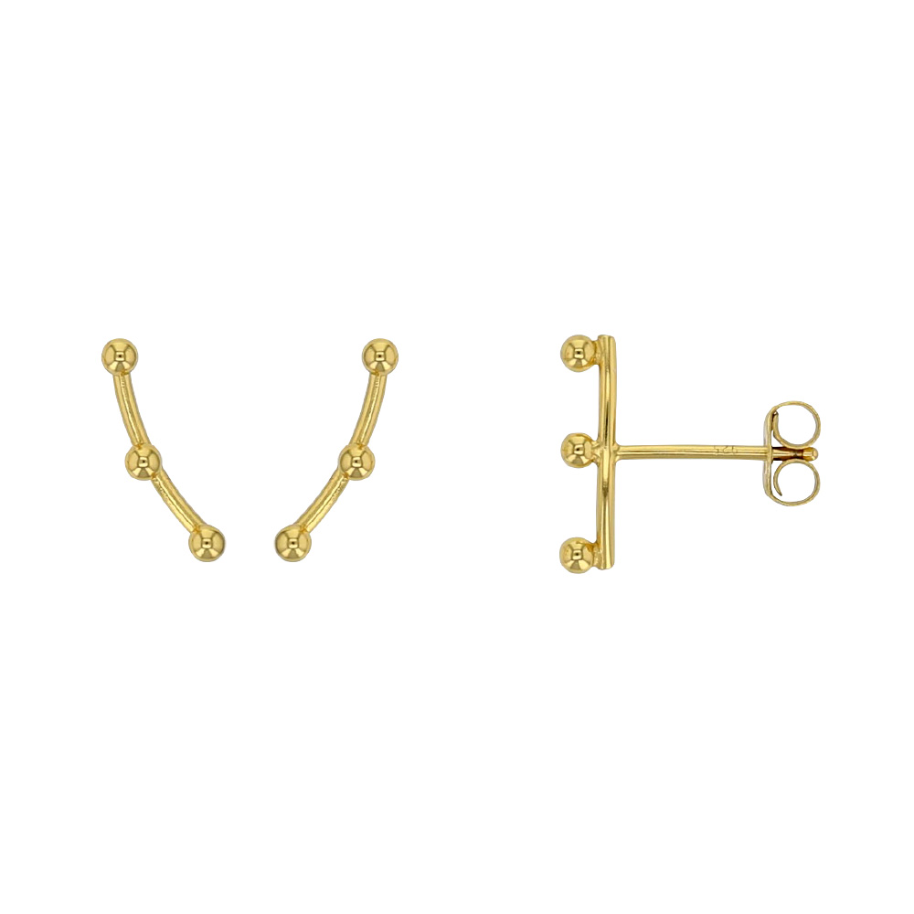 Boucles d'oreilles en Argent 925/1000 doré avec 3 petites boules