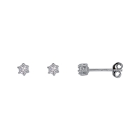Boucles d'oreilles en argent rhodié 925/1000 avec oxyde de zirconium