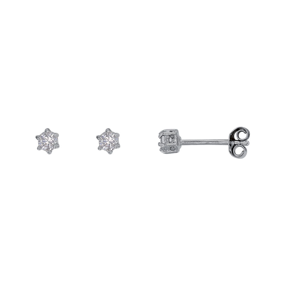 Boucles d'oreilles en argent rhodié 925/1000 avec oxyde de zirconium