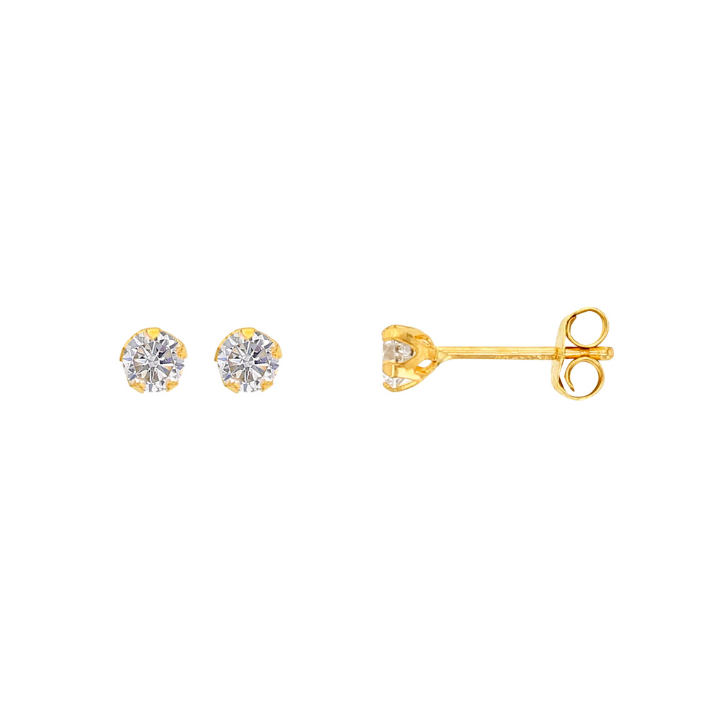 Boucles d'oreilles en or 750/1000 avec oxyde de zirconium (6 griffes)