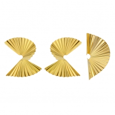Boucles d'oreilles en spirale ciselées, argent 925/1000 doré
