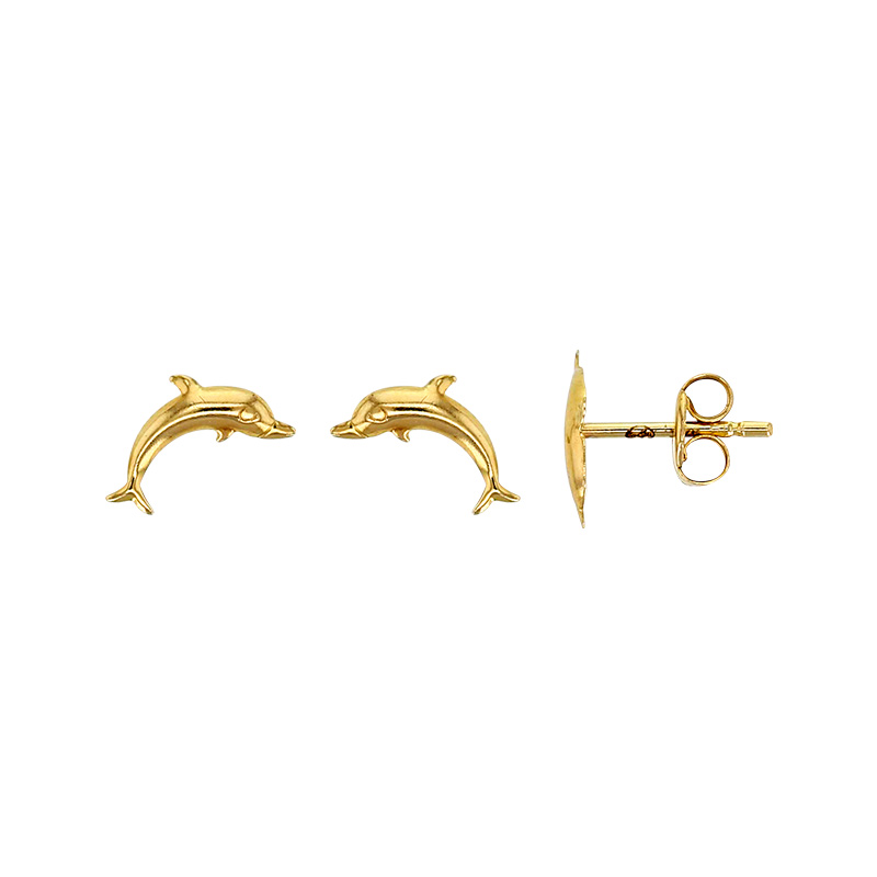 Boucles d'oreilles enfant Dauphin en Or 375/1000