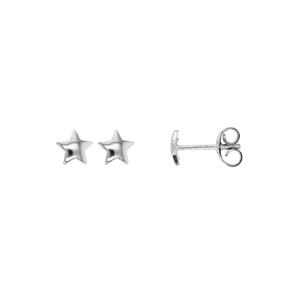 Boucles d'oreilles Etoile en argent rhodié 925/1000