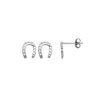 Boucles d'oreilles fer à cheval argent 925/1000 rhodié