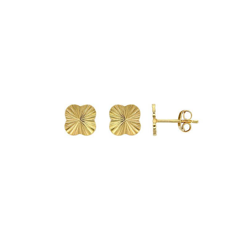 Boucles d'oreilles fleurs ciselées en argent 925/1000 doré