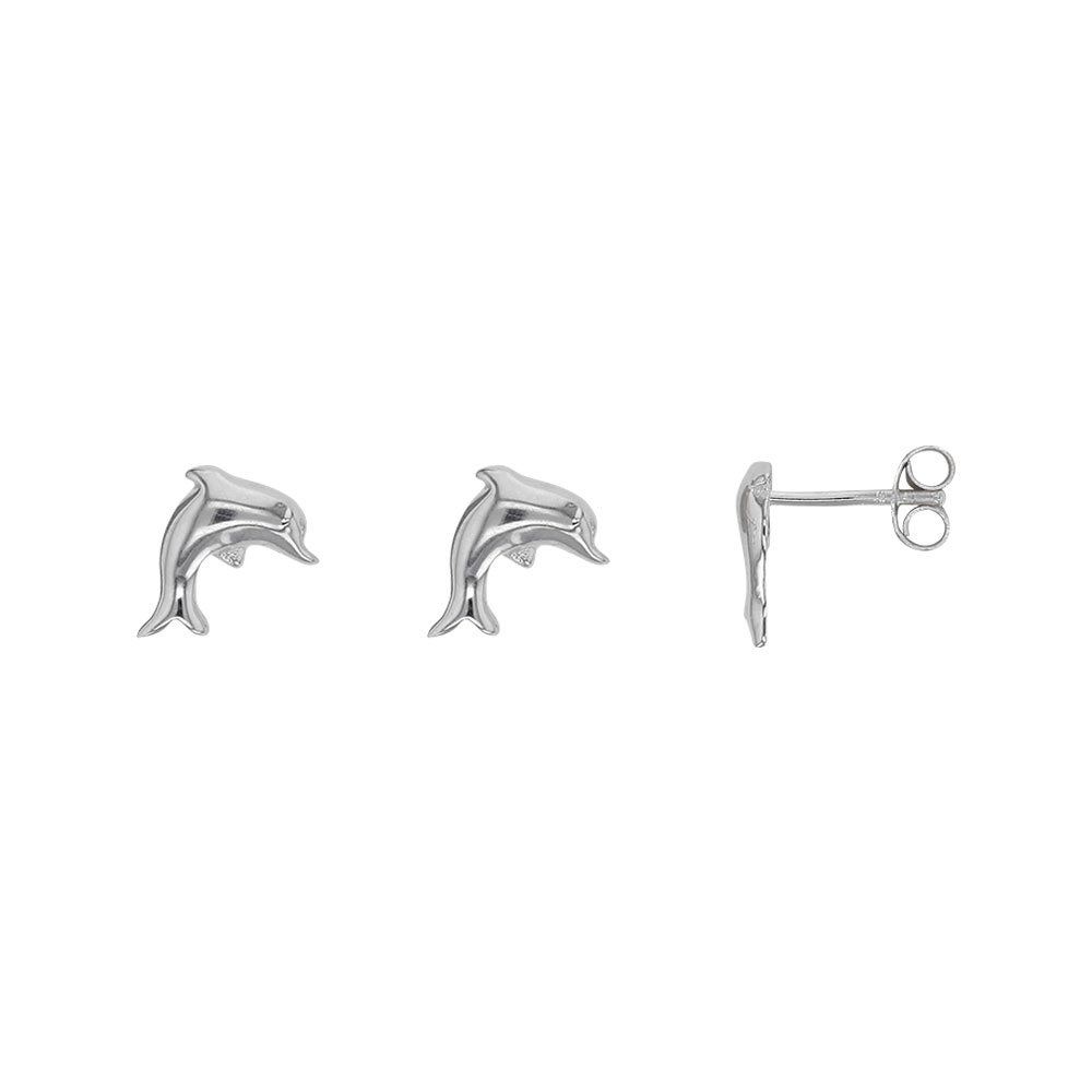 Boucles d'oreilles forme dauphin en argent 925/1000