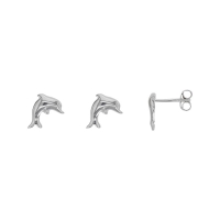 Boucles d'oreilles forme dauphin en argent 925/1000