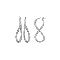 Boucles d'oreilles forme infini en argent 925/1000 rhodié