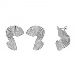 Boucles d'oreilles forme spirale striée en argent 925/1000 rhodié