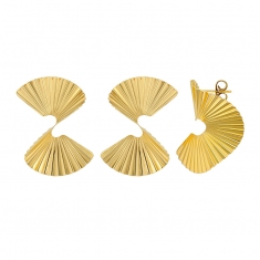 Boucles d'oreilles forme spirale striée en argent 925/1000 rhodié
