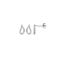 Boucles d'oreilles gouttes ornées d'oxydes argent 925/1000 platiné