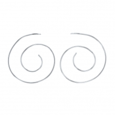 Boucles d'oreilles grandes spirales en argent rhodié 925/1000