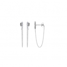 Boucles d'oreilles mini chaîne avec 4 oxydes, acier