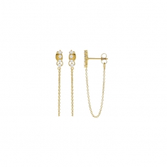 Boucles d'oreilles mini chaîne avec 4 oxydes, acier