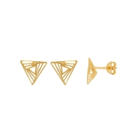 Boucles d'oreilles MINIMAL en Plaqué Or motif triangle ajouré