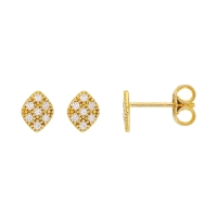 Boucles d'oreilles Or 375/1000 - losanges avec oxydes de zirconium