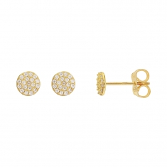 Boucles d'oreilles Or 375/1000 rond avec oxydes de zirconium