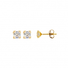 Boucles d'oreilles or 750/1000 avec oxyde de zirconium