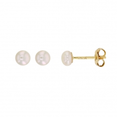 Boucles d'oreilles Or 750/1000 avec perle d'eau douce