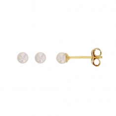 Boucles d'oreilles Or 750/1000 avec perle d'eau douce ronde