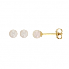 Boucles d'oreilles Or 750/1000 avec perle d'eau douce ronde