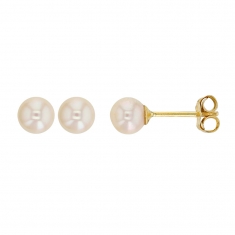 Boucles d'oreilles Or 750/1000 avec perle d'eau douce ronde