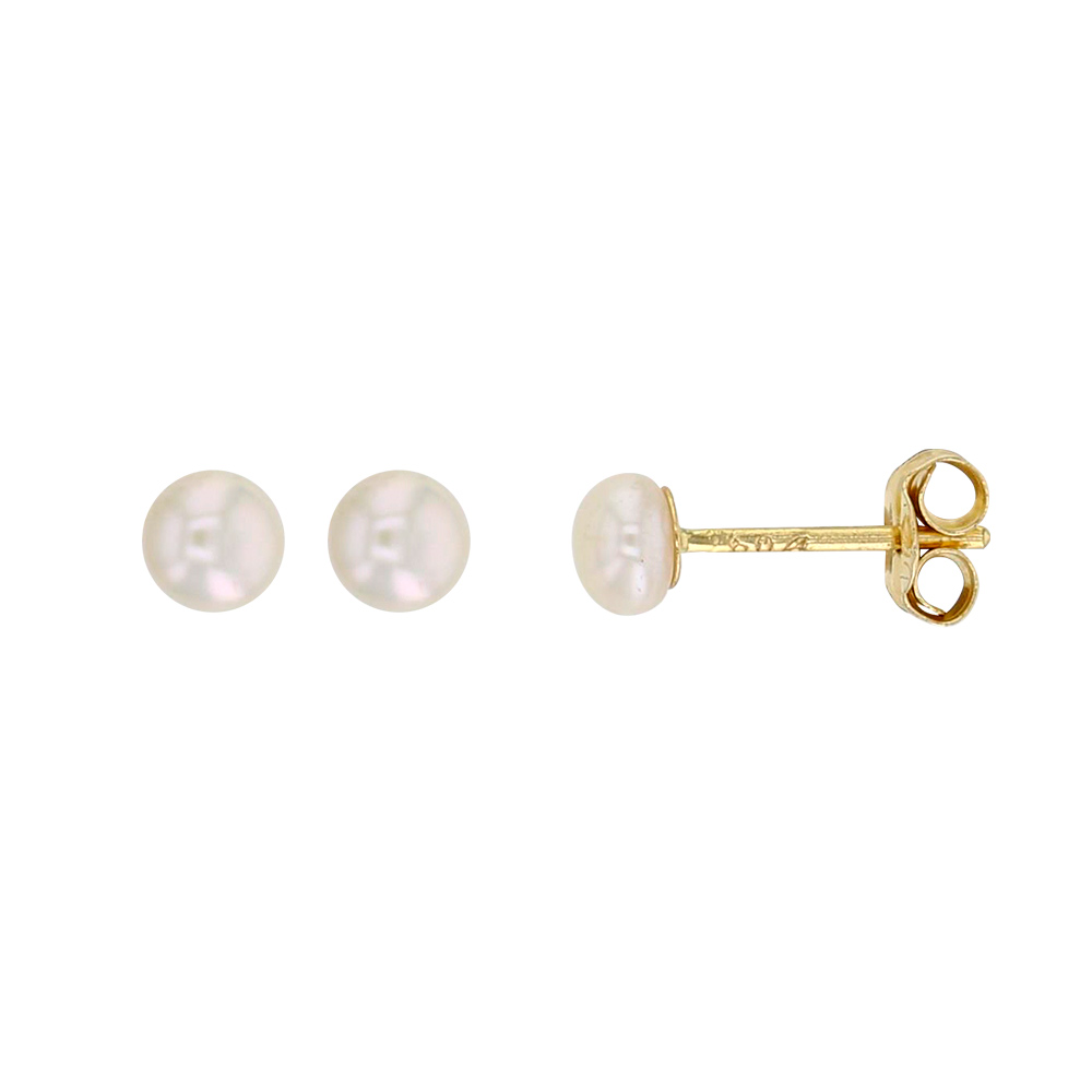 Boucles d'oreilles Or 750/1000 avec perle d'eau douce