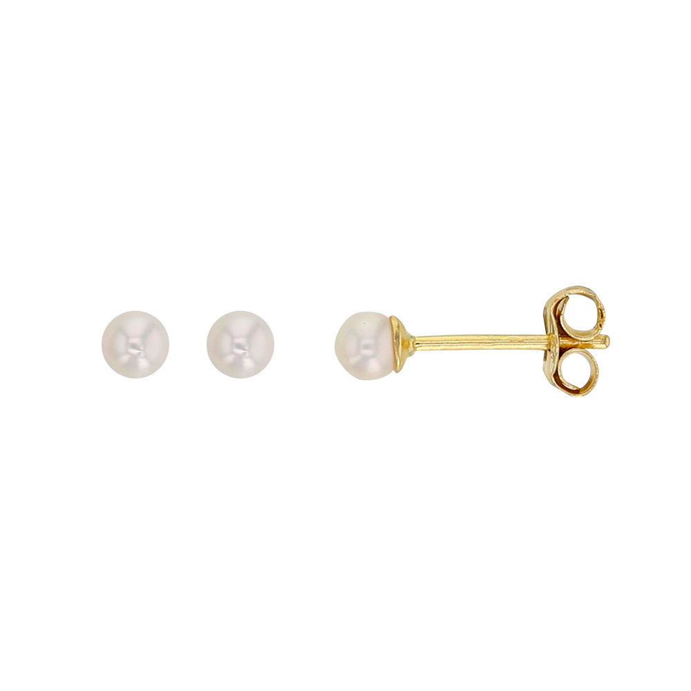 Boucles d'oreilles Or 750/1000 avec perle d'eau douce ronde