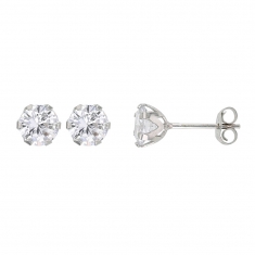 Boucles d'oreilles Or blanc 750/1000 avec Oxyde de zirconium