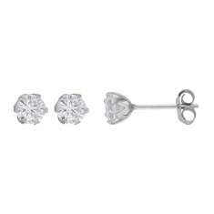 Boucles d'oreilles Or blanc 750/1000 avec Oxyde de zirconium