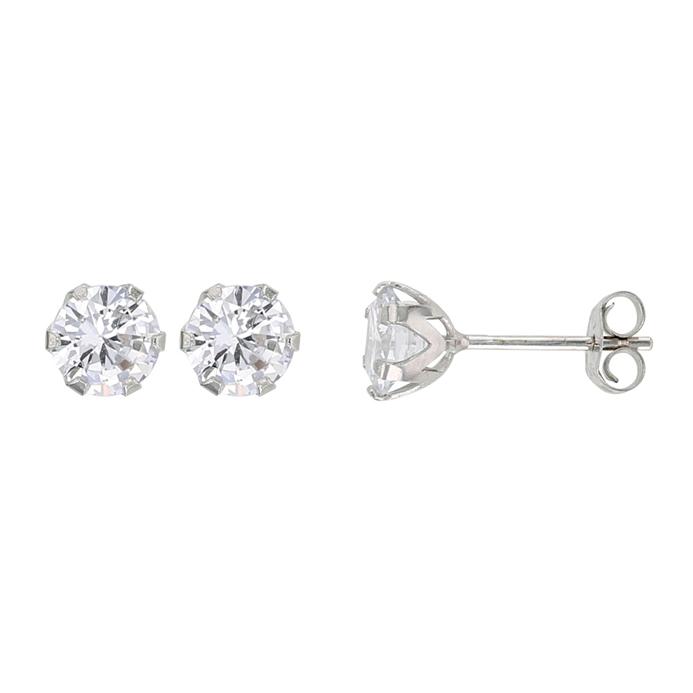 Boucles d'oreilles Or blanc 750/1000 avec Oxyde de zirconium