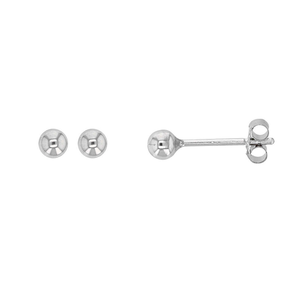 Boucles d'oreilles Or blanc 750/1000 - boules