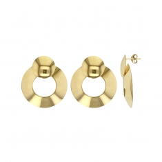 Boucles d'oreilles orné de 2 ronds dont un ajouré en argent 925/1000 doré