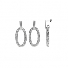 Boucles d'oreilles ovales effet 