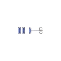 Boucles d'oreilles oxyde blanc taille baguette 2x6mm, argent 925/1000 rhodié
