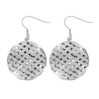 Boucles d'oreilles pendantes forme arrondie acier