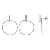 Boucles d'oreilles pendantes forme cercle en acier