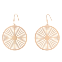 Boucles d'oreilles pendantes rond Acier rose