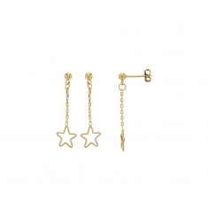 Boucles d'oreilles pendants étoile ajourée Plaqué or