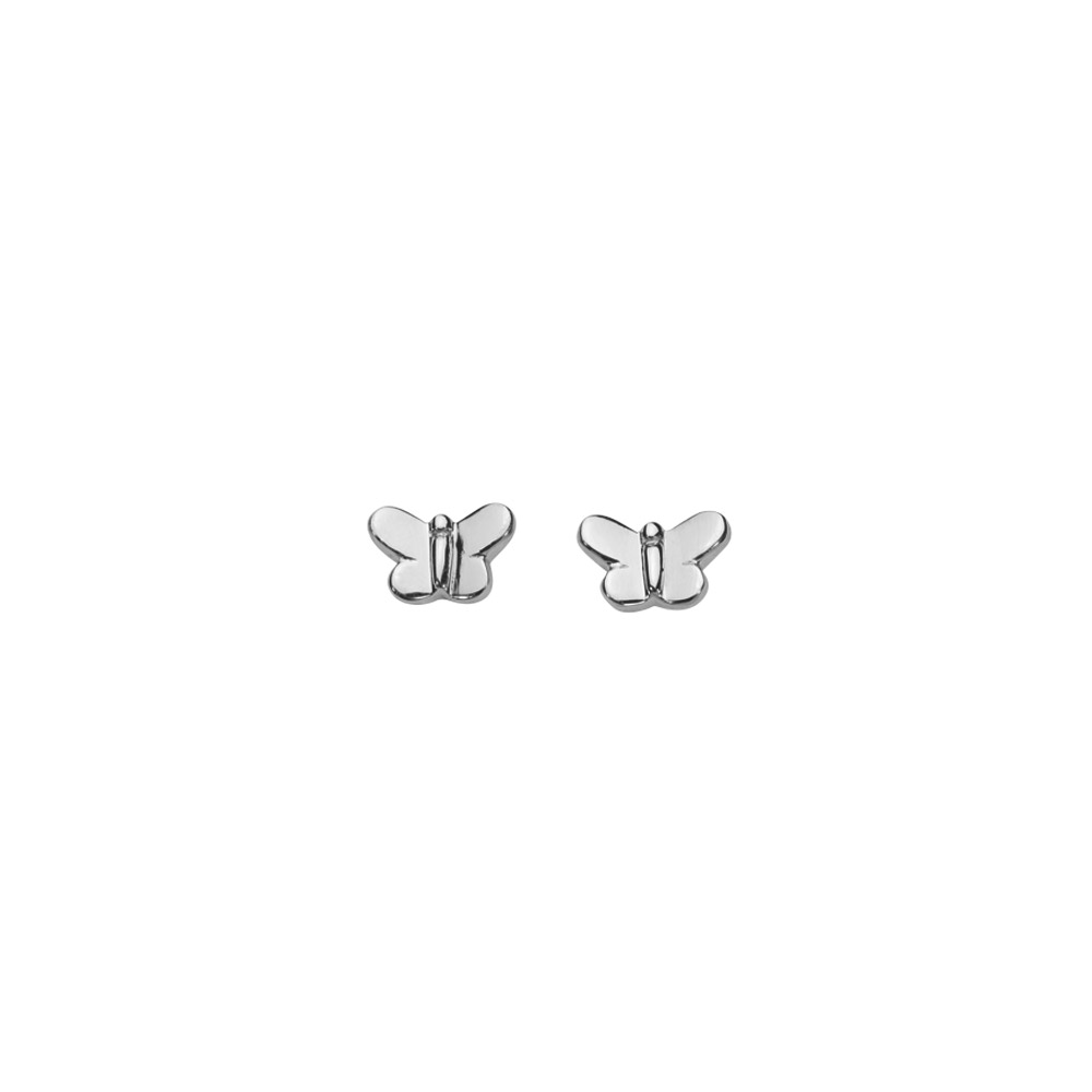 Boucles d'oreilles puce modèle papillon en argent 925/1000