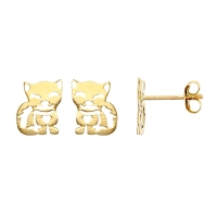 Boucles d'oreilles puce Or 375/1000 - chat