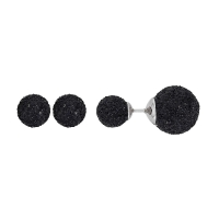 Boucles d'oreilles puces acier 2 boules pailletées noires ø 7-10 mm