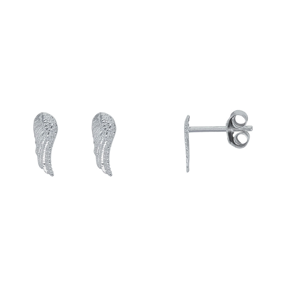 Boucles d'oreilles puces Aile en argent 925/1000