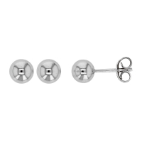 Boucles d'oreilles puces boules 3mm, argent 925/1000 platiné