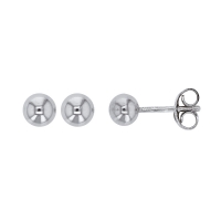 Boucles d'oreilles puces boules 3mm, argent 925/1000 platiné